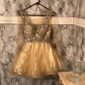 Size small Dancing queen formal attire with transparent back a once